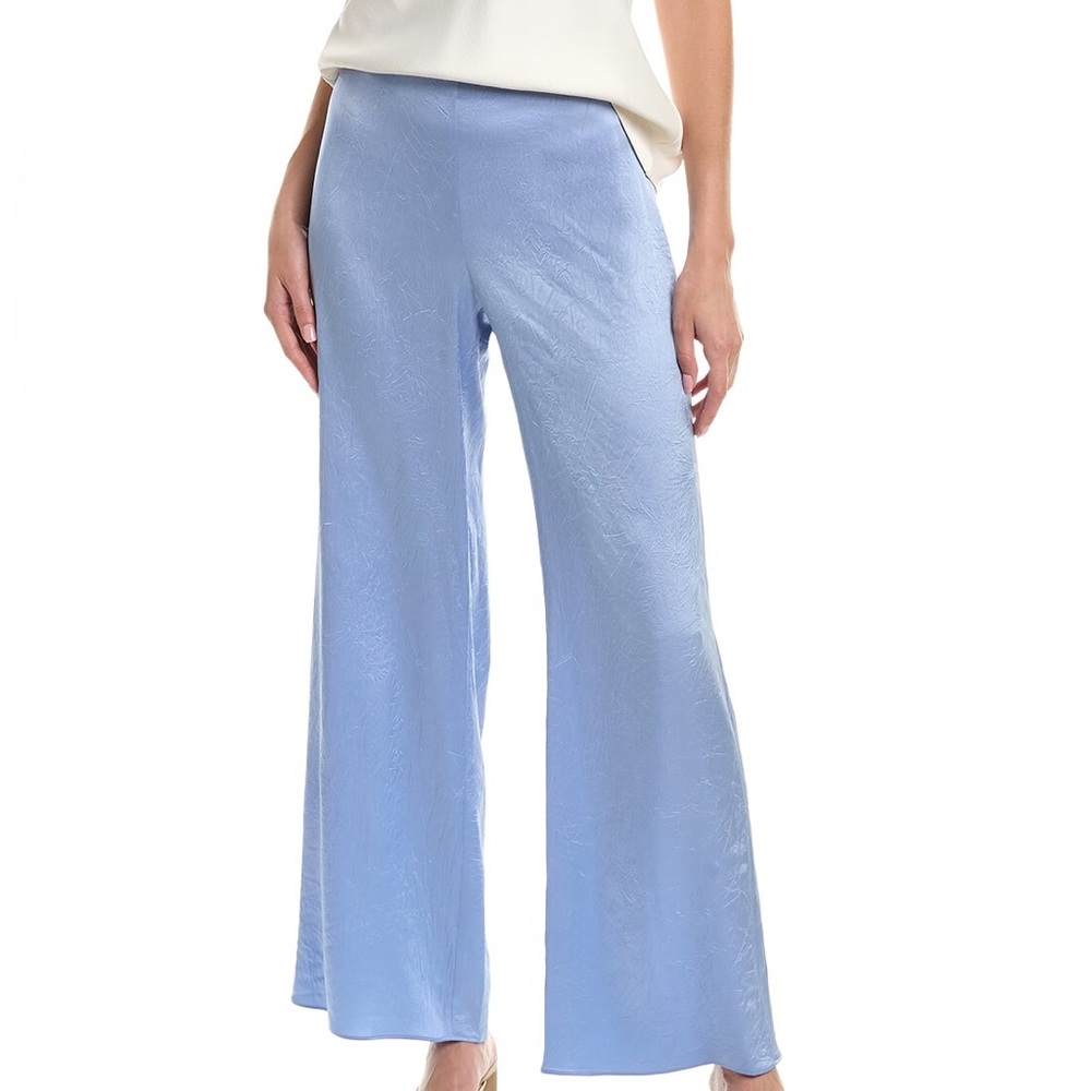 VINCE High-Waist Textured Satin Wide Leg Pant